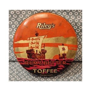 Vintage Riley's Rum & Butter Toffee Tin ~ 5in Diameter
